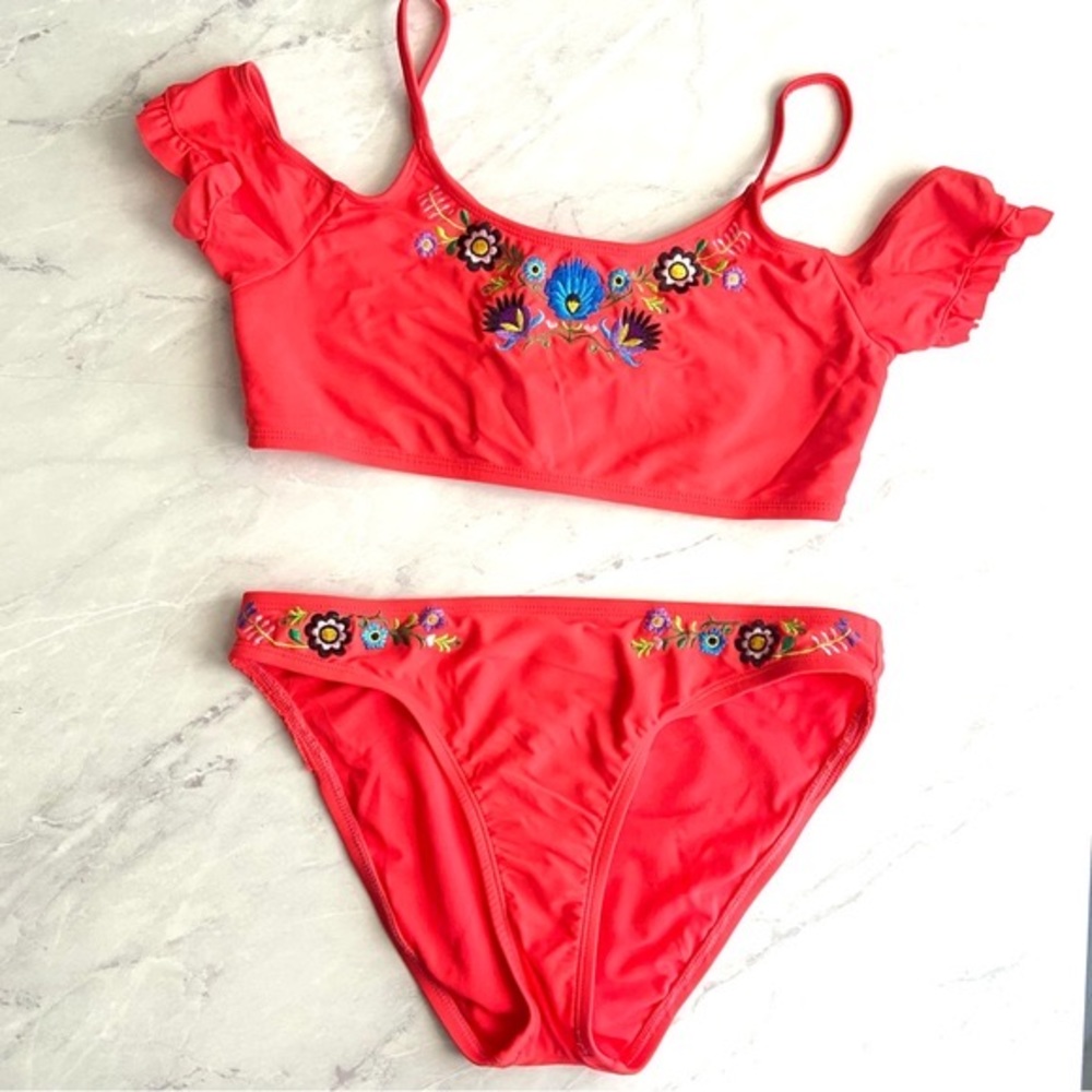 Heart & Harmony Girls Coral Swimsuit Size 16